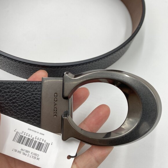 Coach Signature Buckle Cut To Size Reversible Belt 38 MM CQ013 - Picture 2 of 7